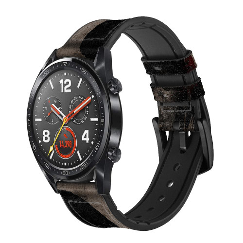 CA0796 Boxe Bracelet de montre intelligente en silicone et cuir pour Wristwatch Smartwatch