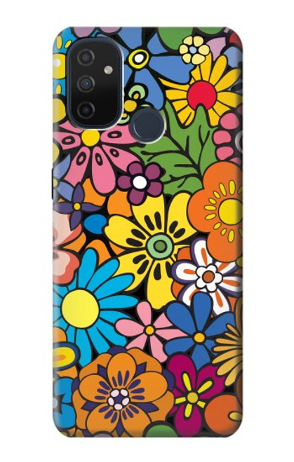 W3281 Motif coloré Hippie Fleurs Etui Coque Housse et Flip Housse Cuir pour OnePlus Nord N100