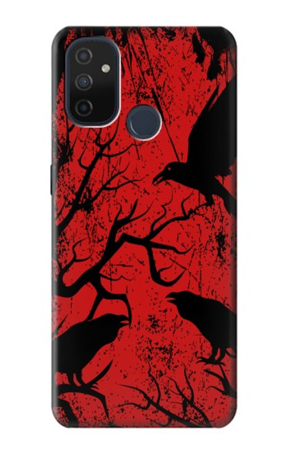 W3325 Corbeau Noir Sang Arbre Etui Coque Housse et Flip Housse Cuir pour OnePlus Nord N100