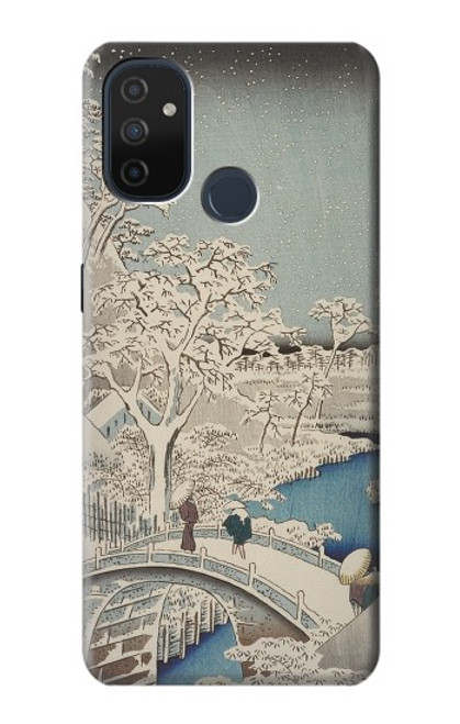 W3350 Utagawa Hiroshige Tambour Pont Yuhi Hill à Meguro Etui Coque Housse et Flip Housse Cuir pour OnePlus Nord N100