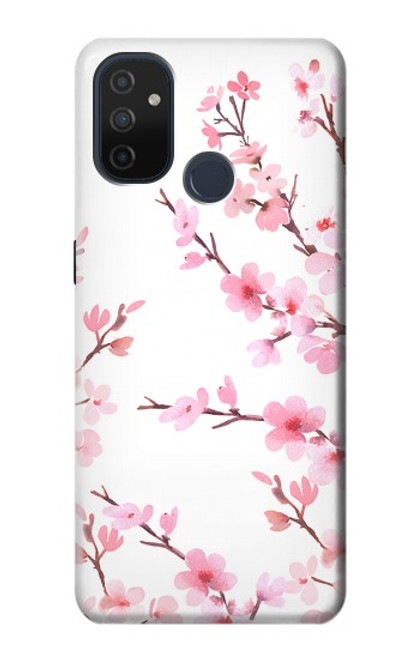 W3707 Fleur de cerisier rose fleur de printemps Etui Coque Housse et Flip Housse Cuir pour OnePlus Nord N100