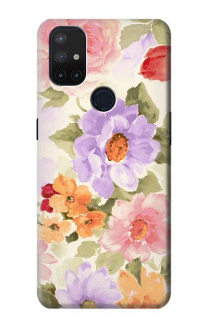 W3035 Peinture douce Fleur Etui Coque Housse et Flip Housse Cuir pour OnePlus Nord N10 5G