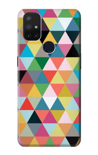 W3049 Triangles Couleurs vibrantes Etui Coque Housse et Flip Housse Cuir pour OnePlus Nord N10 5G