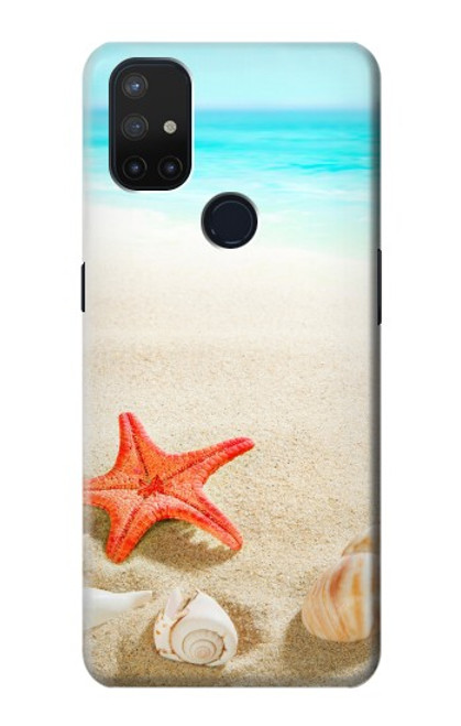 W3212 Coquilles de mer Étoile de mer Plage Etui Coque Housse et Flip Housse Cuir pour OnePlus Nord N10 5G