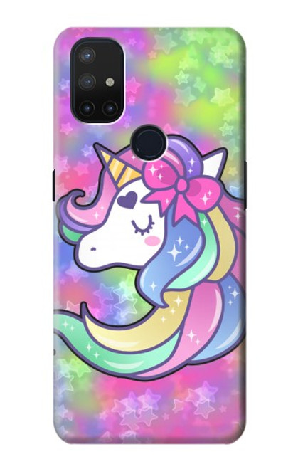 W3264 Pastel Licorne Etui Coque Housse et Flip Housse Cuir pour OnePlus Nord N10 5G