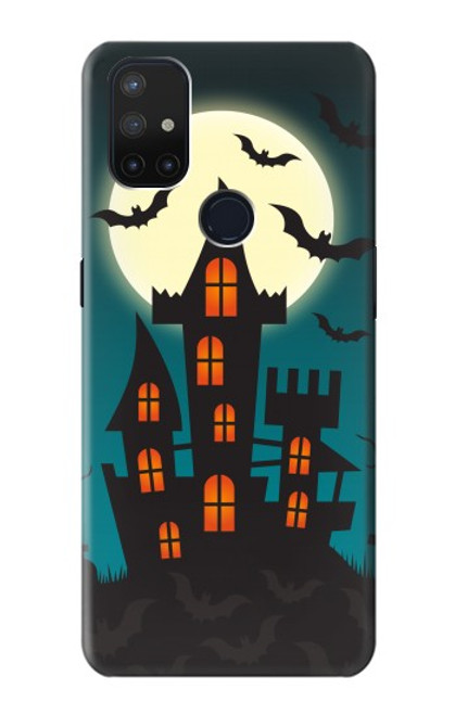 W3268 Château Halloween Festival Etui Coque Housse et Flip Housse Cuir pour OnePlus Nord N10 5G