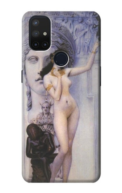 W3353 Gustav Klimt Allégorie de la sculpture Etui Coque Housse et Flip Housse Cuir pour OnePlus Nord N10 5G