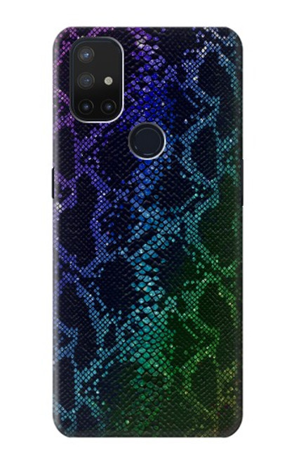 W3366 Arc en ciel Python graphique Imprimer Peau Etui Coque Housse et Flip Housse Cuir pour OnePlus Nord N10 5G