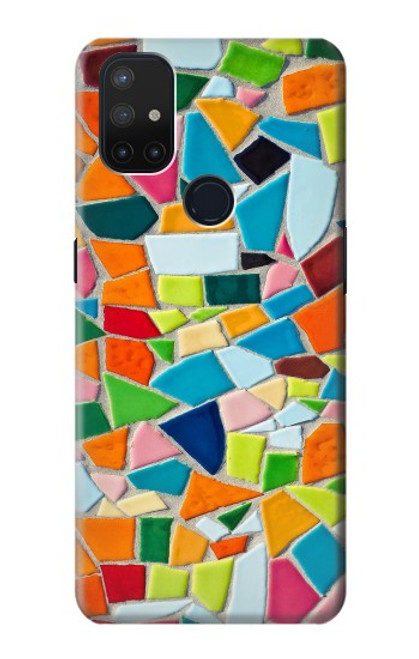 W3391 Art abstrait carreaux de mosaïque graphique Etui Coque Housse et Flip Housse Cuir pour OnePlus Nord N10 5G