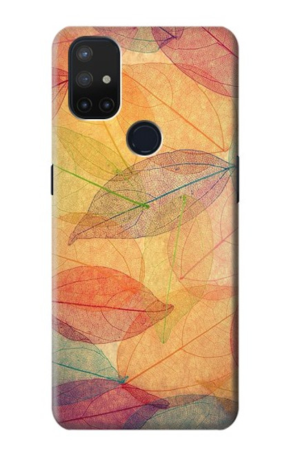 W3686 Automne Feuille Automne Etui Coque Housse et Flip Housse Cuir pour OnePlus Nord N10 5G