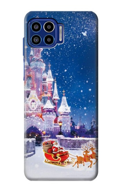 W3282 Château de Santa Noël Etui Coque Housse et Flip Housse Cuir pour Motorola One 5G