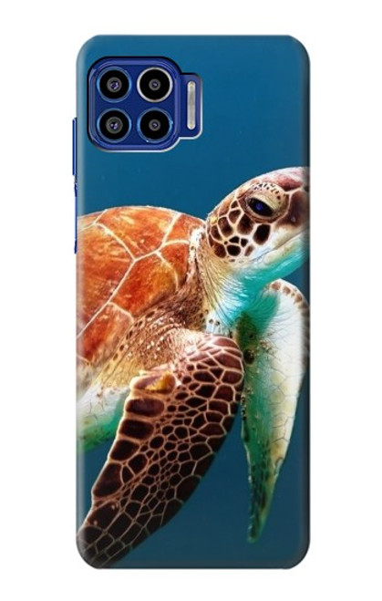 W3497 Vert tortue de mer Etui Coque Housse et Flip Housse Cuir pour Motorola One 5G