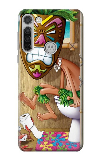 W1702 Tiki Homme Toilette Etui Coque Housse et Flip Housse Cuir pour Motorola Moto G8