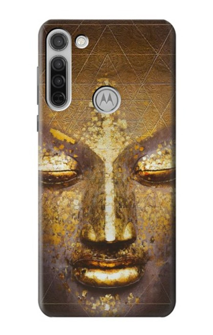 W3189 Magique Yantra Bouddha Visage Etui Coque Housse et Flip Housse Cuir pour Motorola Moto G8