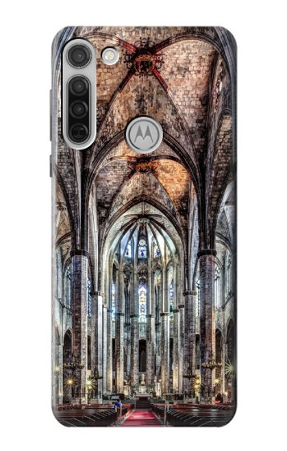 W3210 Santa Maria Del Mar Cathedral Etui Coque Housse et Flip Housse Cuir pour Motorola Moto G8