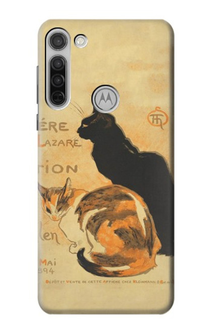 W3229 Affiche de chat millésimé Etui Coque Housse et Flip Housse Cuir pour Motorola Moto G8