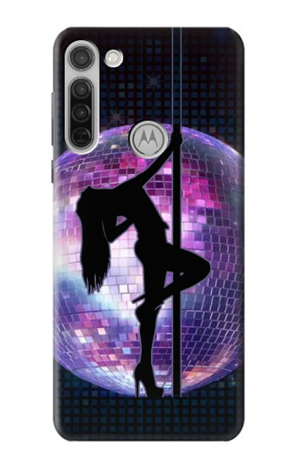 W3284 Disco Pole Fille Danse Etui Coque Housse et Flip Housse Cuir pour Motorola Moto G8