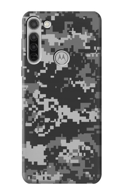 W3293 Urban Noir Camo Camouflage Etui Coque Housse et Flip Housse Cuir pour Motorola Moto G8