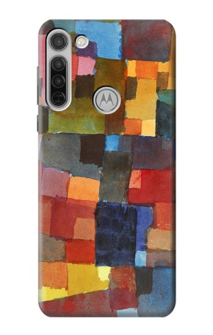 W3341 Paul Klee Raumarchitekturen Etui Coque Housse et Flip Housse Cuir pour Motorola Moto G8