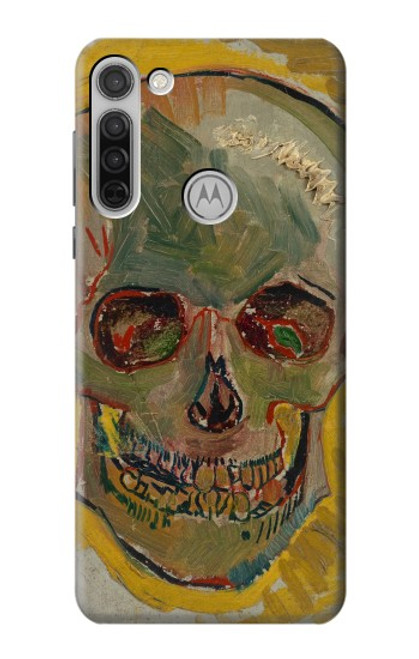 W3359 Vincent Van Gogh Crâne Etui Coque Housse et Flip Housse Cuir pour Motorola Moto G8