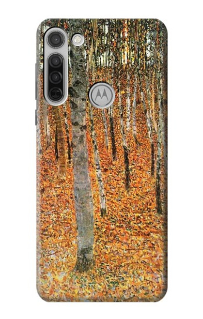 W3380 Gustav Klimt Bouleau Forêt Etui Coque Housse et Flip Housse Cuir pour Motorola Moto G8