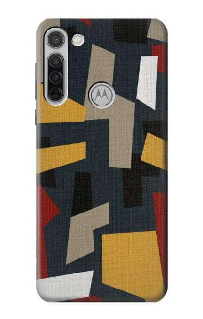 W3386 Résumé Tissu Texture Etui Coque Housse et Flip Housse Cuir pour Motorola Moto G8