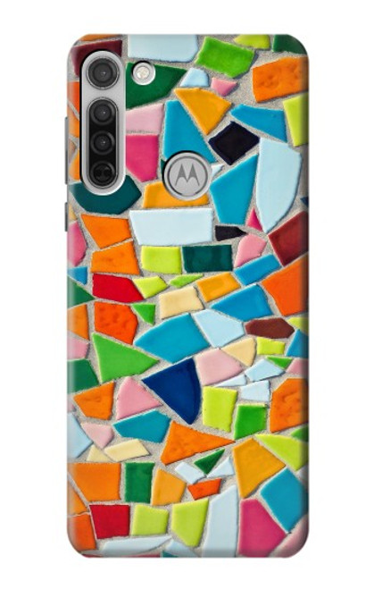 W3391 Art abstrait carreaux de mosaïque graphique Etui Coque Housse et Flip Housse Cuir pour Motorola Moto G8