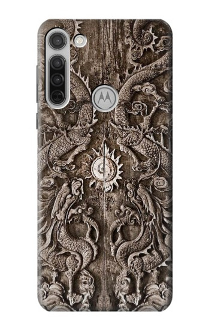 W3395 dragon Porte Etui Coque Housse et Flip Housse Cuir pour Motorola Moto G8