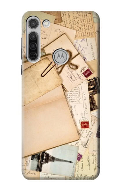 W3397 cartes postales souvenirs Etui Coque Housse et Flip Housse Cuir pour Motorola Moto G8