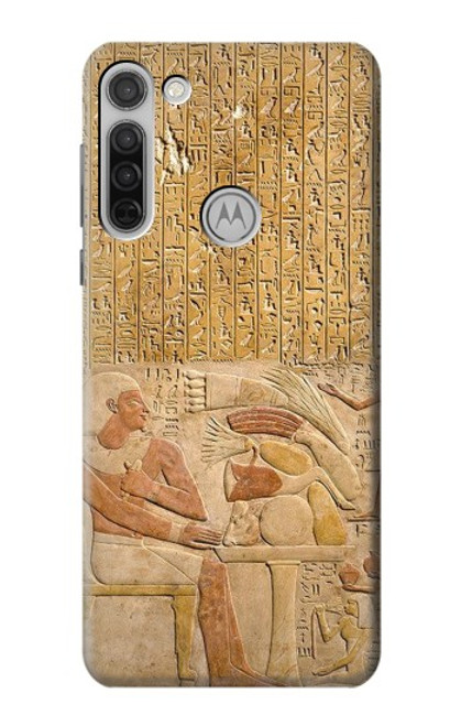 W3398 Egypte Stela Montouhotep Etui Coque Housse et Flip Housse Cuir pour Motorola Moto G8