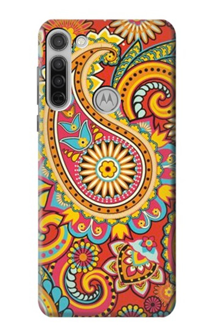 W3402 Floral Paisley Seamless Etui Coque Housse et Flip Housse Cuir pour Motorola Moto G8