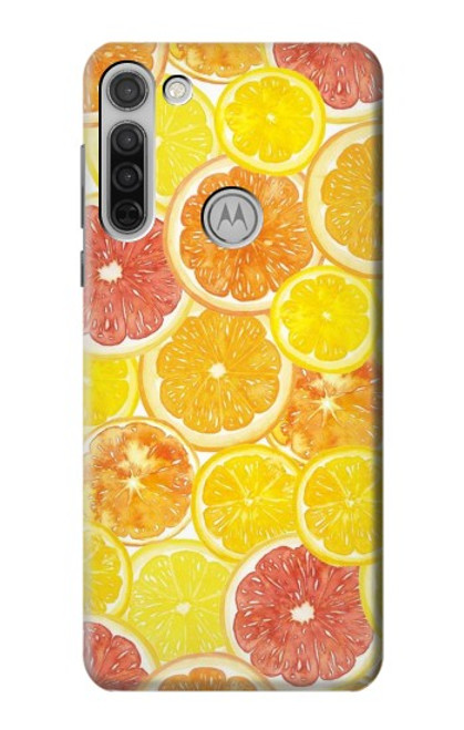 W3408 citron Etui Coque Housse et Flip Housse Cuir pour Motorola Moto G8