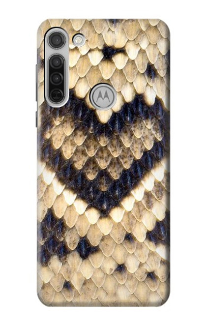 W3417 Diamant Rattle Serpent graphique Imprimer Etui Coque Housse et Flip Housse Cuir pour Motorola Moto G8