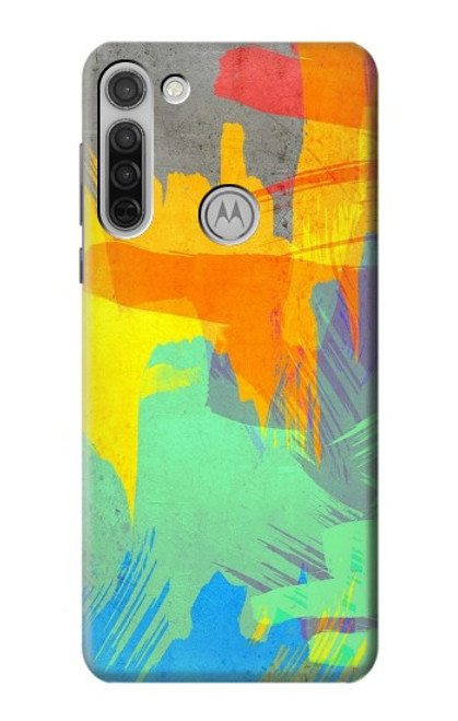 W3423 Coup de pinceau Etui Coque Housse et Flip Housse Cuir pour Motorola Moto G8