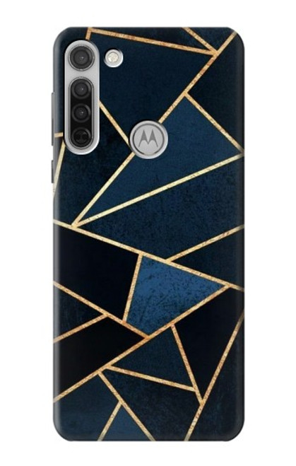 W3479 Marine Bleu Art Graphique Etui Coque Housse et Flip Housse Cuir pour Motorola Moto G8