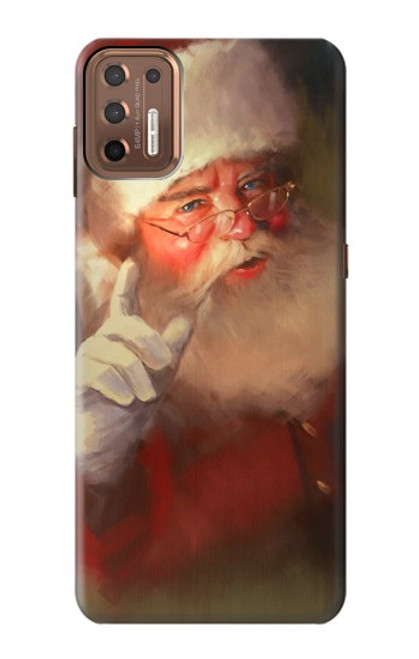 W1144 Noël Père Noël Etui Coque Housse et Flip Housse Cuir pour Motorola Moto G9 Plus