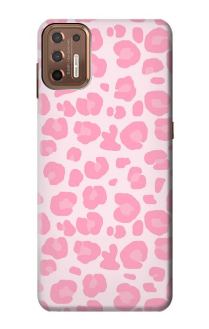 W2213 Motif rose Léopard Etui Coque Housse et Flip Housse Cuir pour Motorola Moto G9 Plus