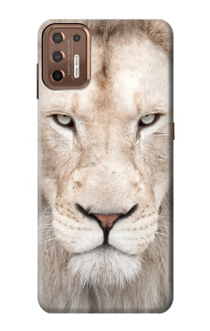 W2399 Lion Visage Etui Coque Housse et Flip Housse Cuir pour Motorola Moto G9 Plus