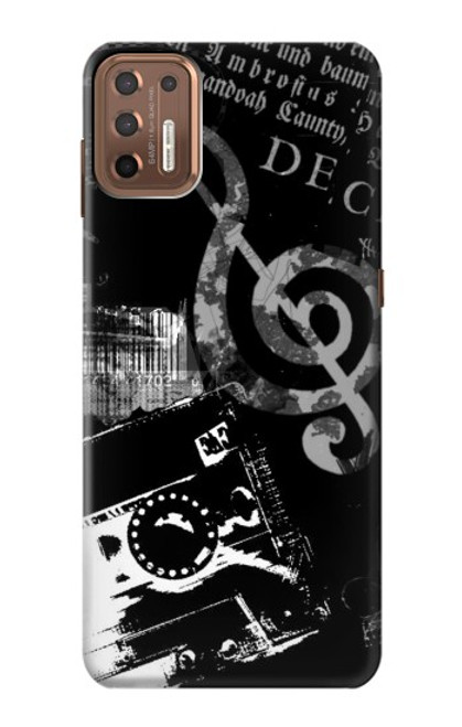 W3197 Musique Cassette note Etui Coque Housse et Flip Housse Cuir pour Motorola Moto G9 Plus