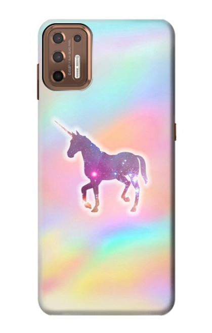 W3203 Arc en ciel Licorne Etui Coque Housse et Flip Housse Cuir pour Motorola Moto G9 Plus