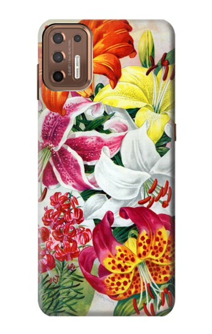 W3205 Fleurs Art Retro Etui Coque Housse et Flip Housse Cuir pour Motorola Moto G9 Plus