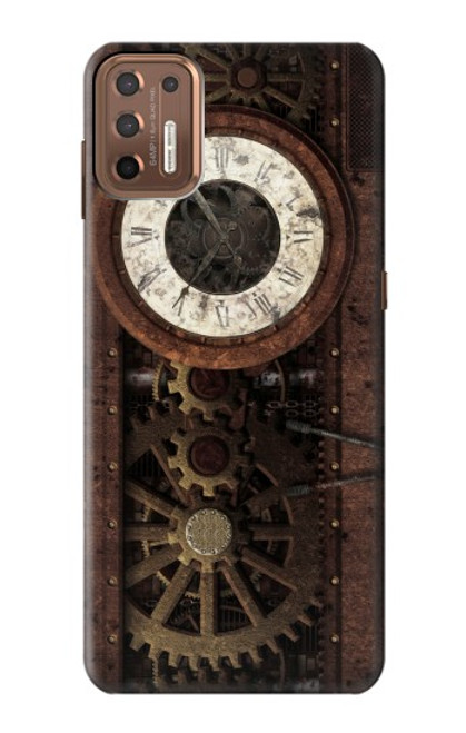 W3221 Gears steampunk Horloge Etui Coque Housse et Flip Housse Cuir pour Motorola Moto G9 Plus