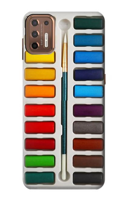 W3243 Ensemble de peinture aquarelle Etui Coque Housse et Flip Housse Cuir pour Motorola Moto G9 Plus