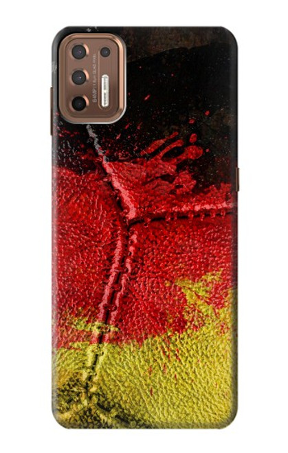 W3303 Allemagne Drapeau graphique Football Millésime Etui Coque Housse et Flip Housse Cuir pour Motorola Moto G9 Plus