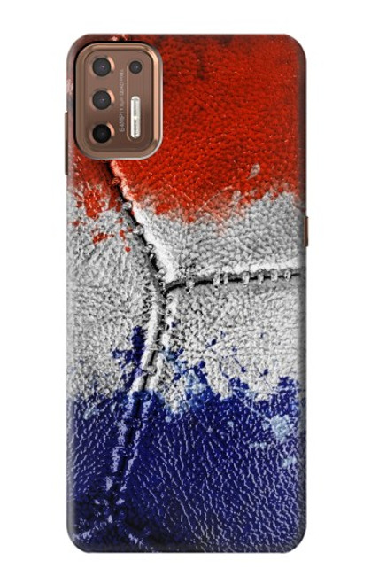 W3304 France Drapeau graphique Football Millésime Etui Coque Housse et Flip Housse Cuir pour Motorola Moto G9 Plus