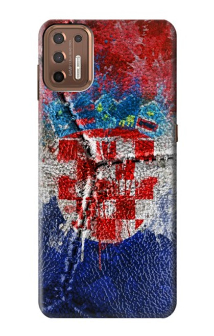 W3313 Croatie Drapeau graphique Football Millésime Etui Coque Housse et Flip Housse Cuir pour Motorola Moto G9 Plus