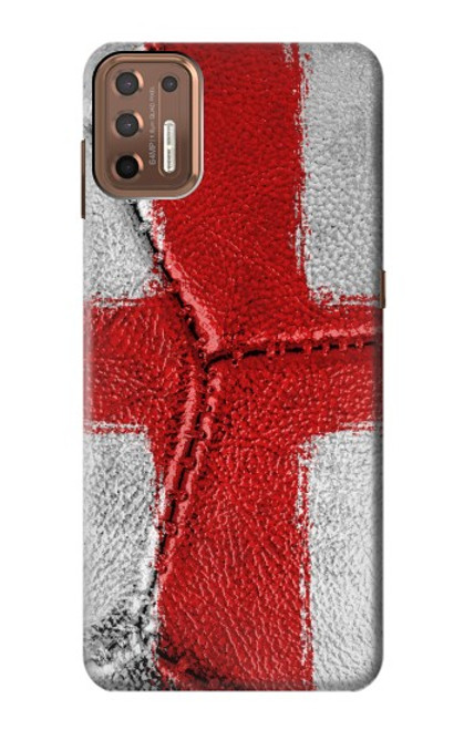 W3316 Angleterre Drapeau graphique Football Millésime Etui Coque Housse et Flip Housse Cuir pour Motorola Moto G9 Plus