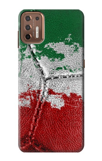 W3318 Italie Drapeau graphique Football Millésime Etui Coque Housse et Flip Housse Cuir pour Motorola Moto G9 Plus