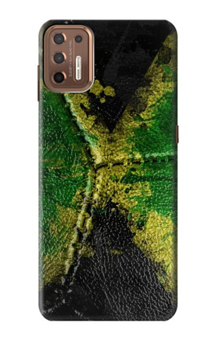 W3319 Jamaïque Drapeau graphique Football Millésime Etui Coque Housse et Flip Housse Cuir pour Motorola Moto G9 Plus