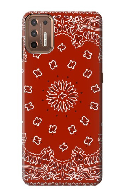 W3355 Motif Bandana Rouge Etui Coque Housse et Flip Housse Cuir pour Motorola Moto G9 Plus